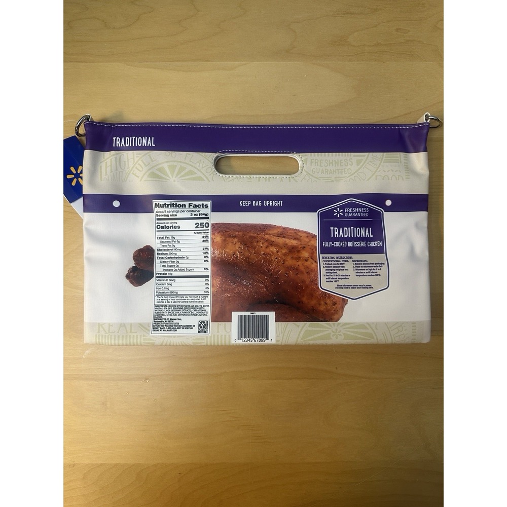 Walmart Traditional Rotisserie Chicken Purse Hot Deli Bag Viral New - Picture 2 of 4
